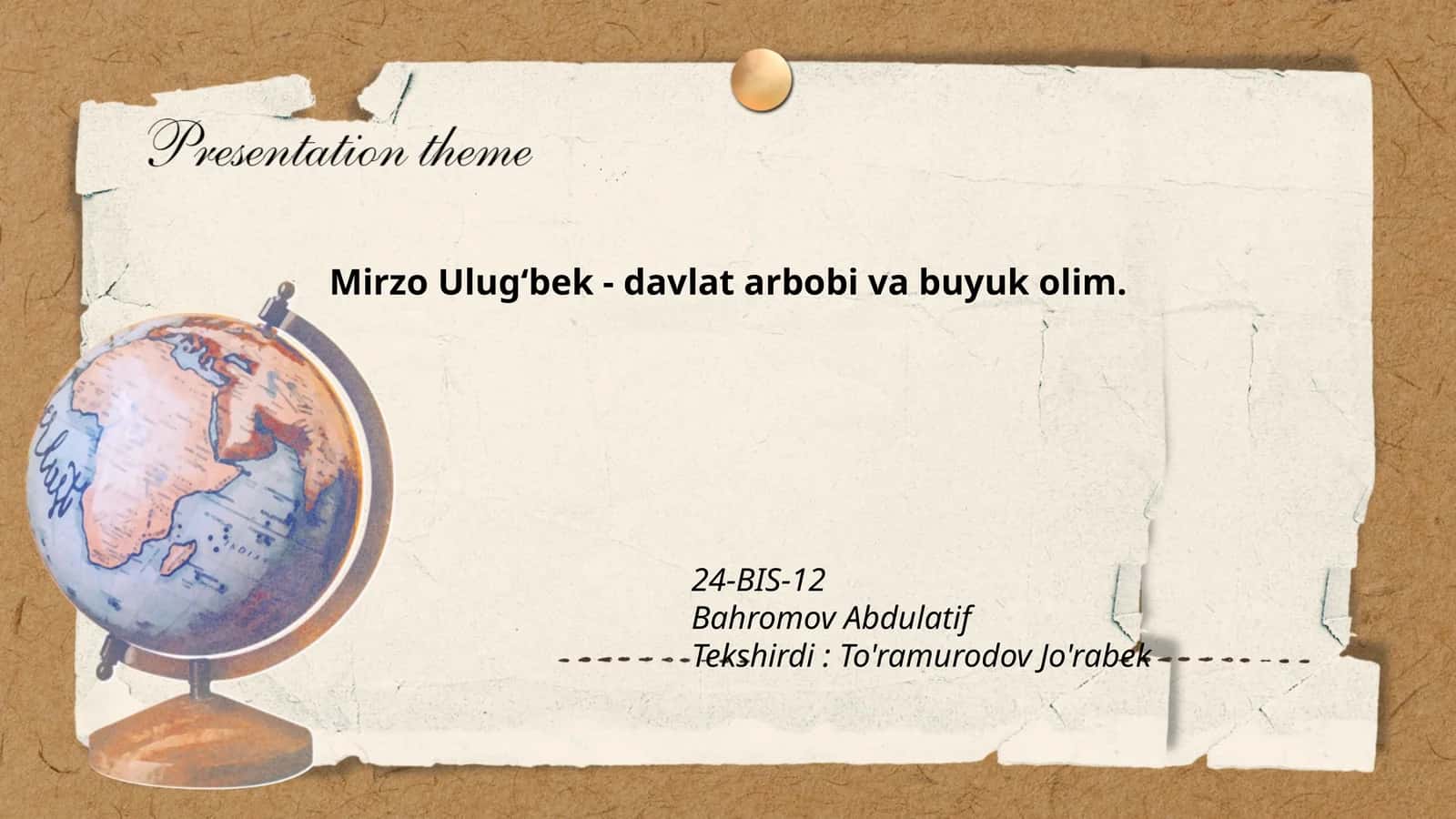 Mirzo Ulug‘bek - davlat arbobi va buyuk olim 1