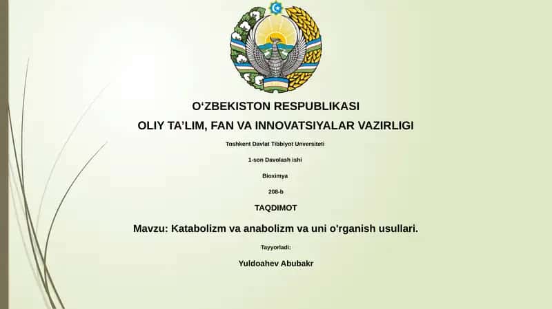Davolash ishi 1