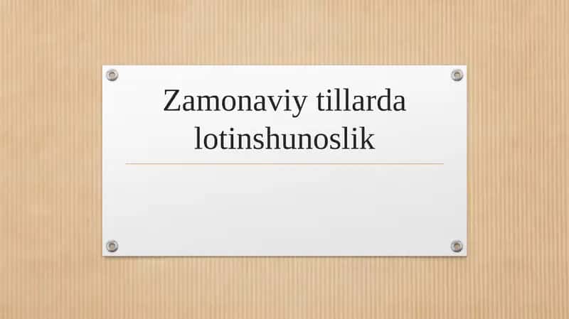 Zamonaviy tillarda lotinshunoslik 1