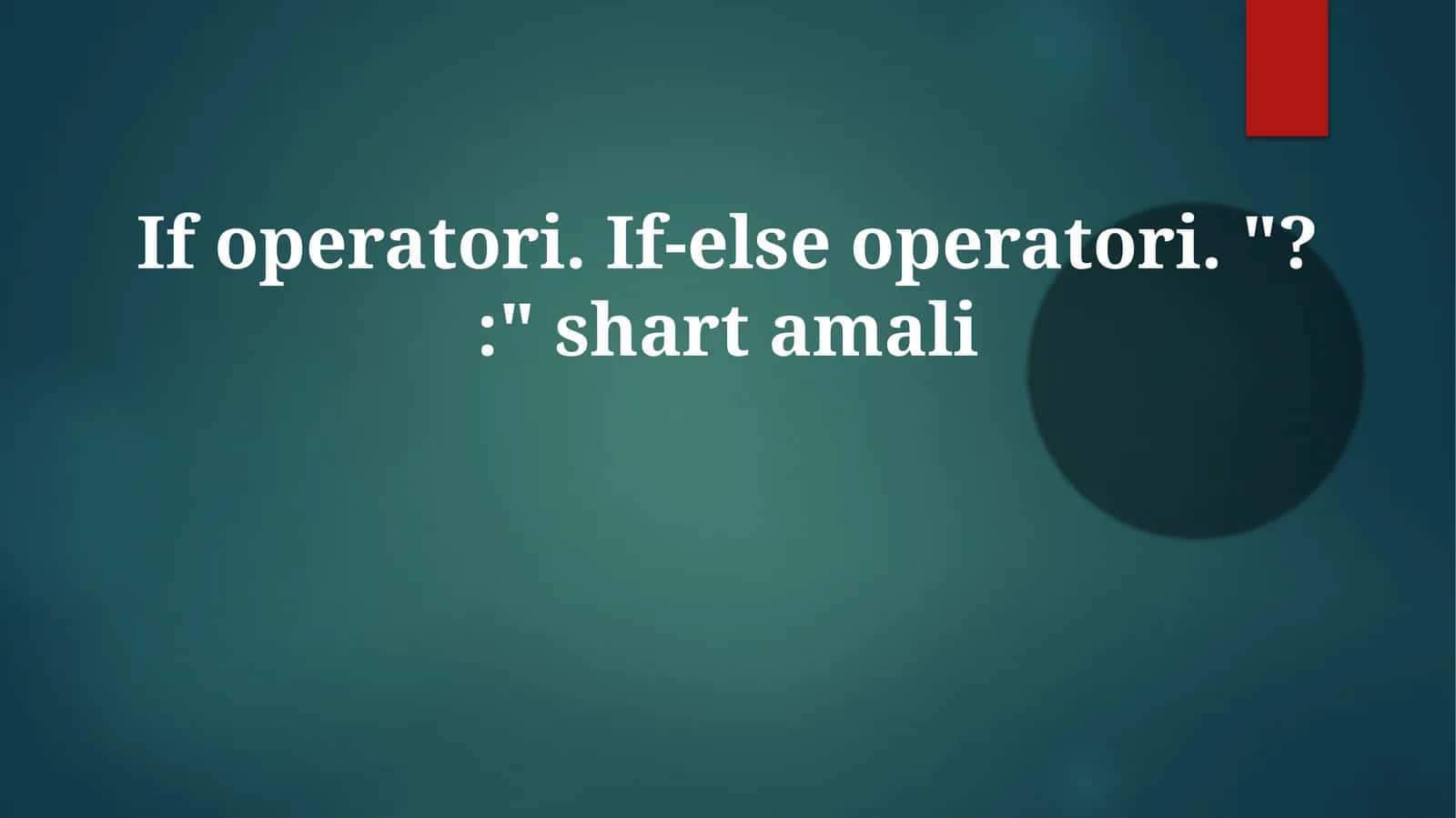 Agar-yo'qsa operatorlari (C++, Java, Python va h.k.) bir nechta shartlarni `if`, `else if`, `else` bloklari yordamida qayta ishlaydi; boolean ifodalarni (rost/yolg'on) baholashga asoslanib turli kod bloklarini bajaradi; masalan, `if (x > 10) { 1