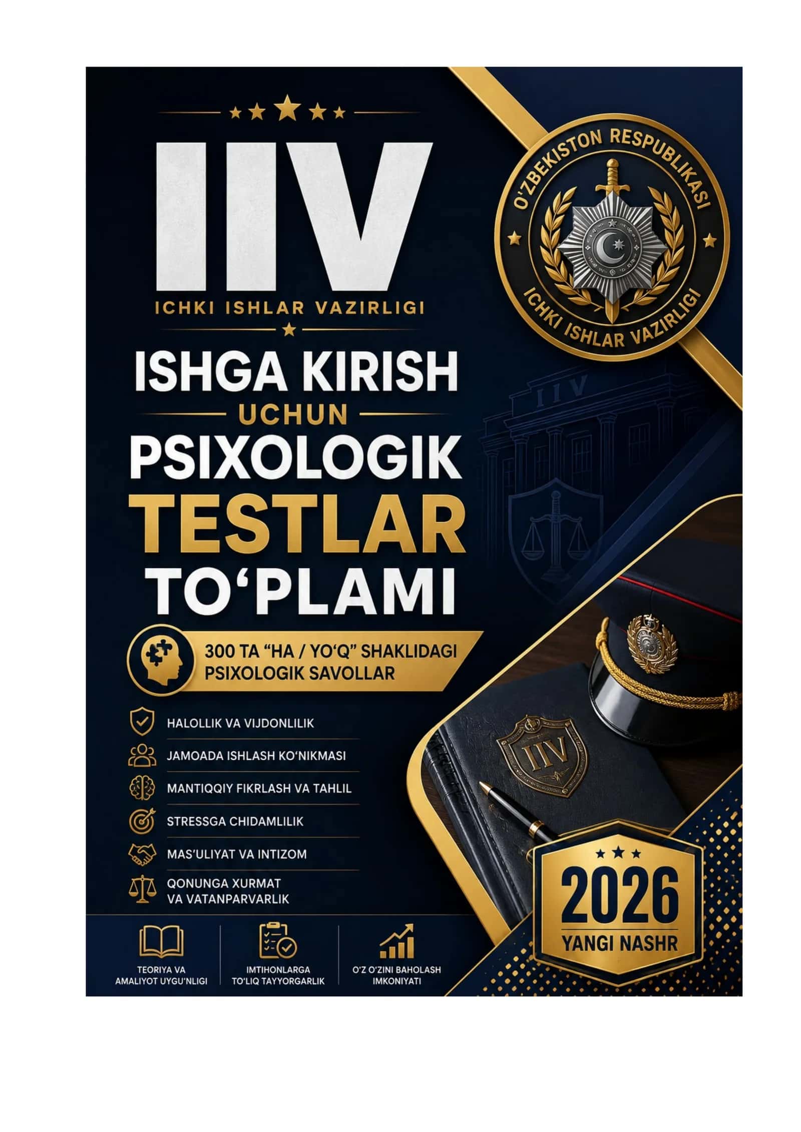 ISHKI ISHLARGA KIRUVCHILAR USHUN TESTLAR TOPLAMI 1