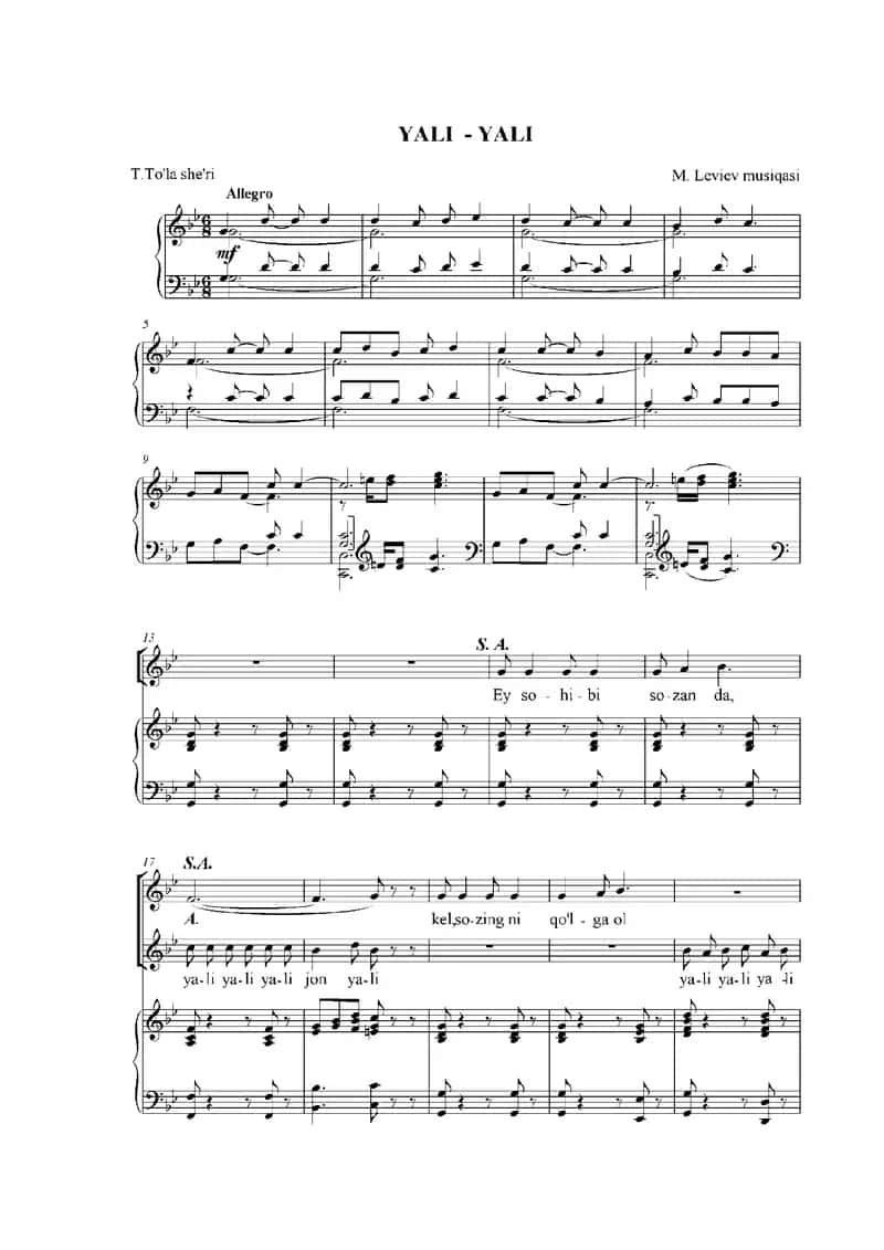 Yali - Yali M. Leviev muzikasi 1