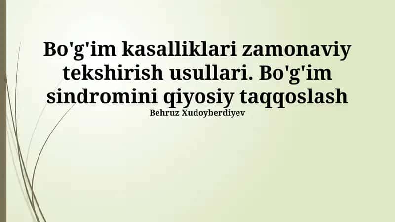 Bo'g'im kasalliklari zamonaviy tekshirish usullari 1