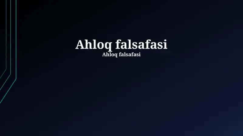 Ahloq falsafasi 1
