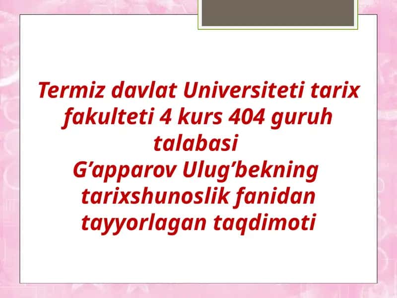 O'rta Osiyo xalqlari tarixi 1