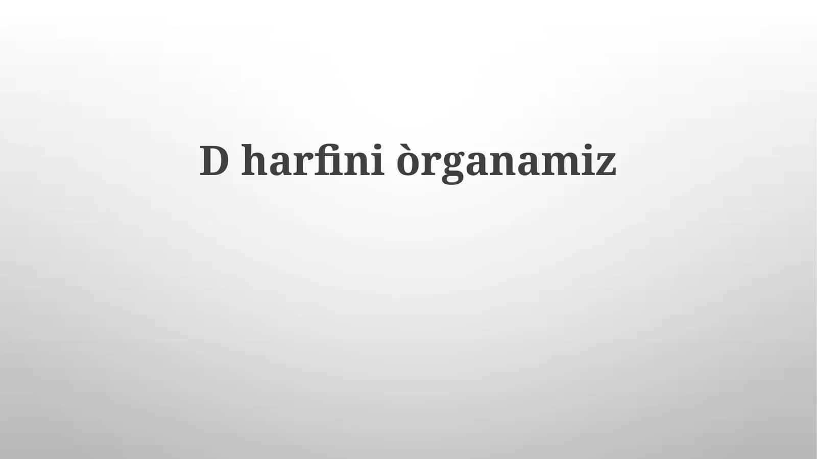 D Organimizning Kasalliklari 1