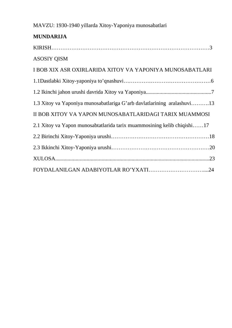 1930-1940 yillarda Xitoy-Yaponiya munosabatlari 1