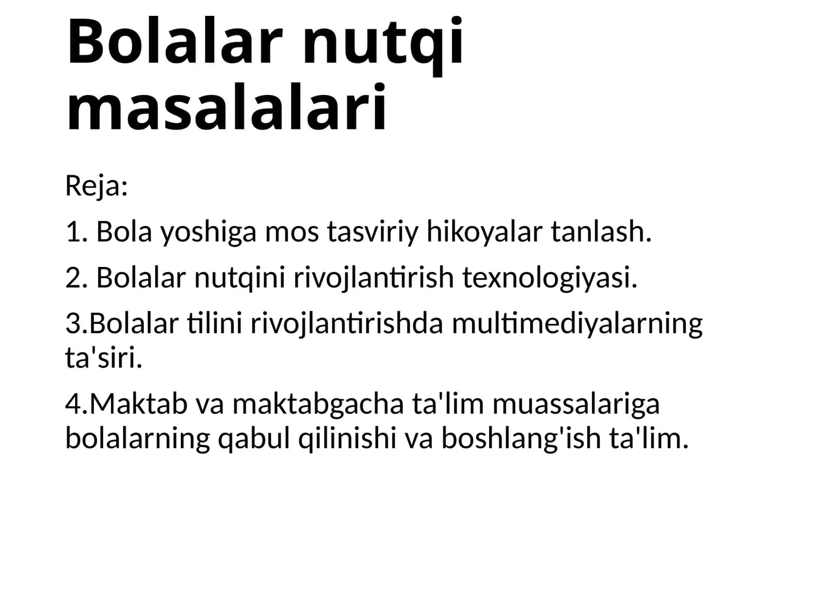 Bolalar nutqi masalalari 1