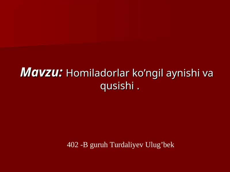 Хомиладорлик токсикозлари 1