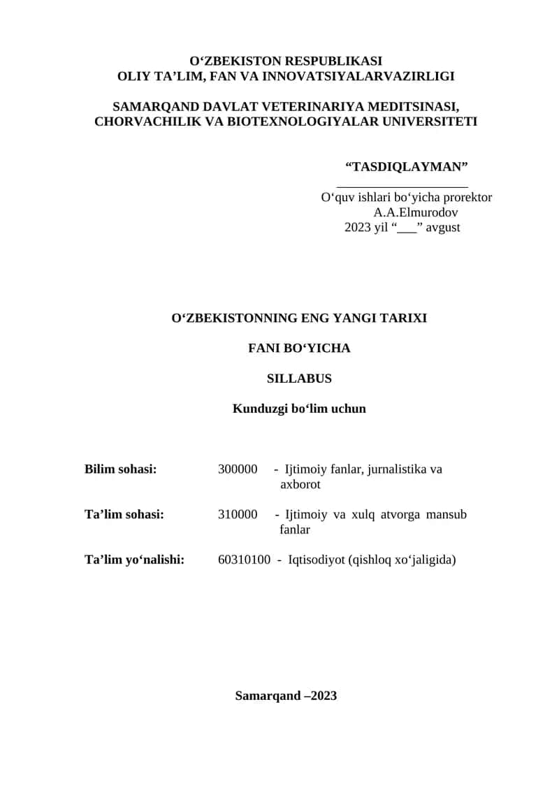 O‘zbekistonning eng yangi tarixi 1