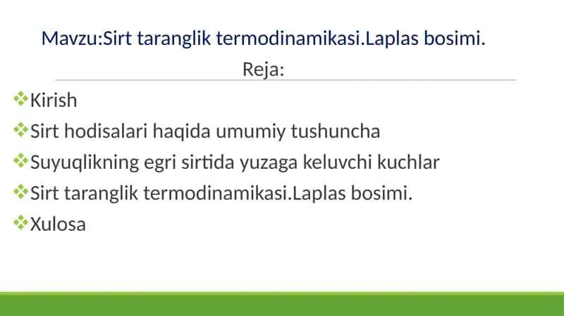 Sirttaranglik Termodinamikasi 1