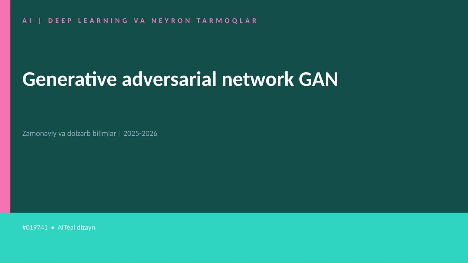 Generative adversarial network GAN 1