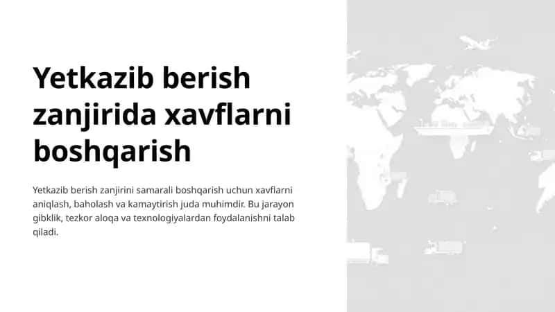 Yetkazib berish zanjirida xavflarni boshqarish 1