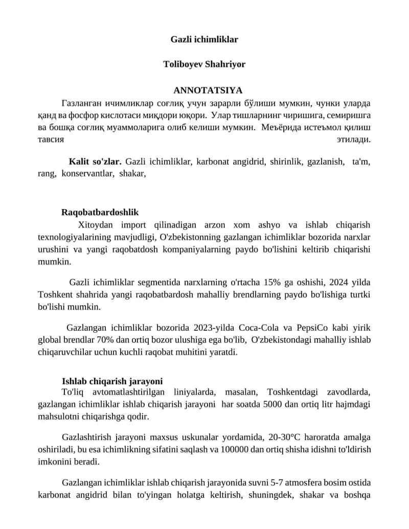 Gazli ichimliklar 1