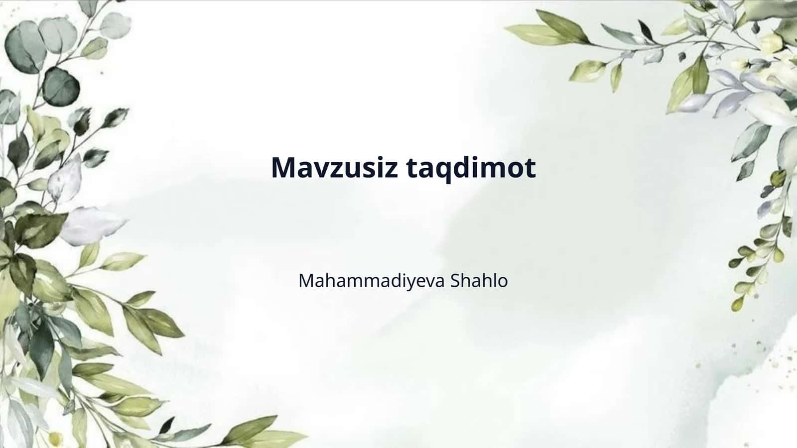 Mavzusiz taqdimot 1