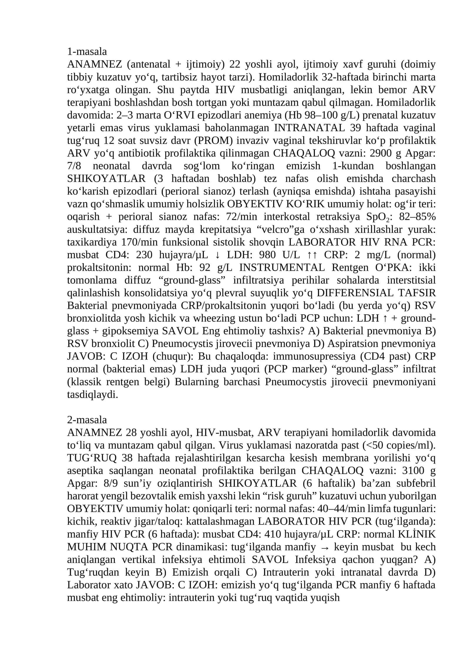 ANAMNEZ (antenatal + ijtimoiy) 1