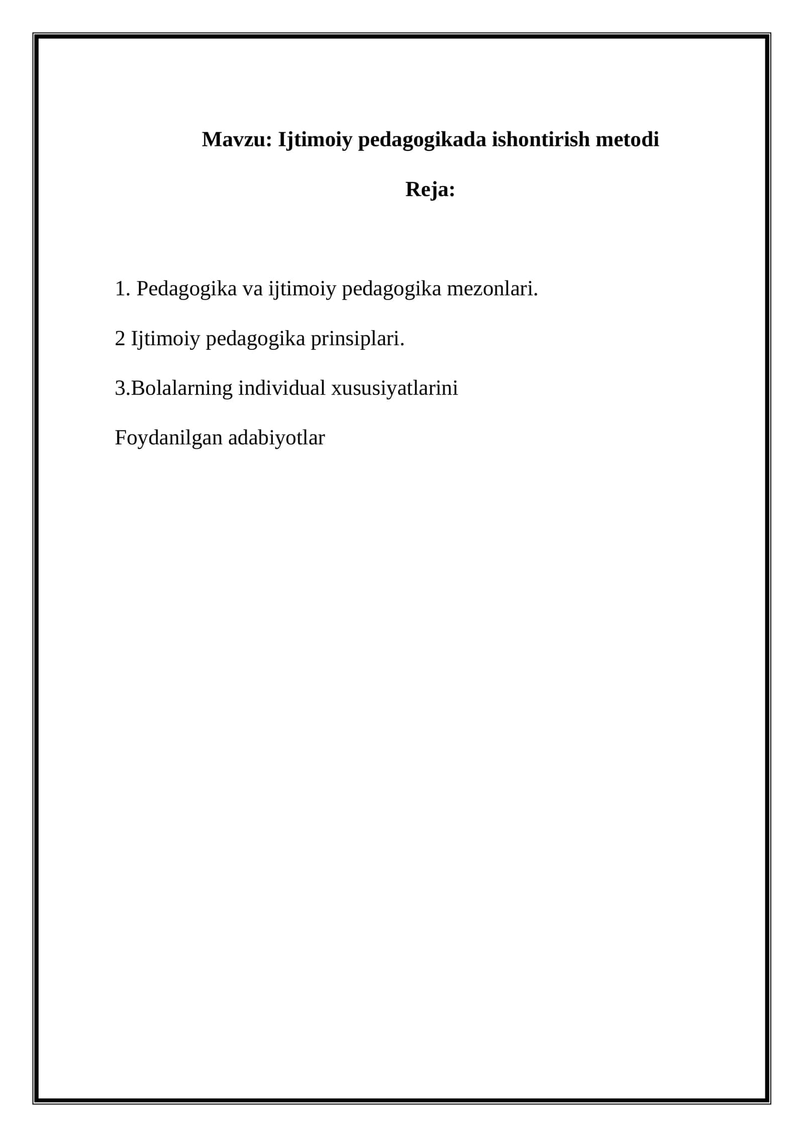 Ijtimoiy pedagogikada ishontirish metodi 1
