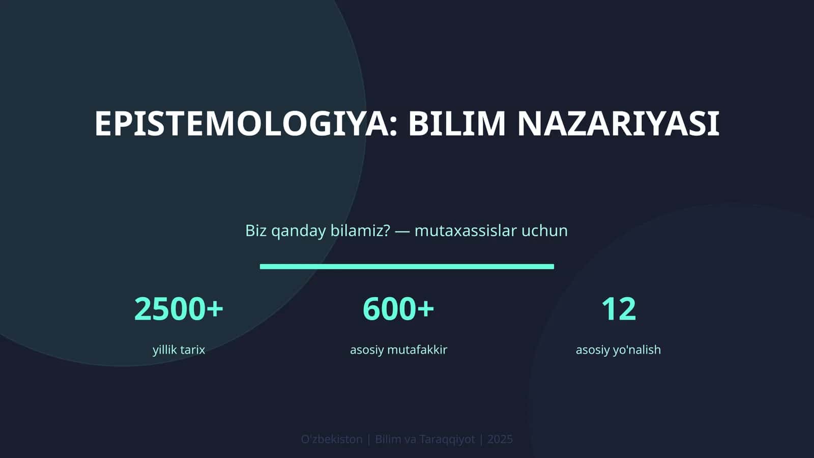 Epistemologiya: bilim nazariyasi 1