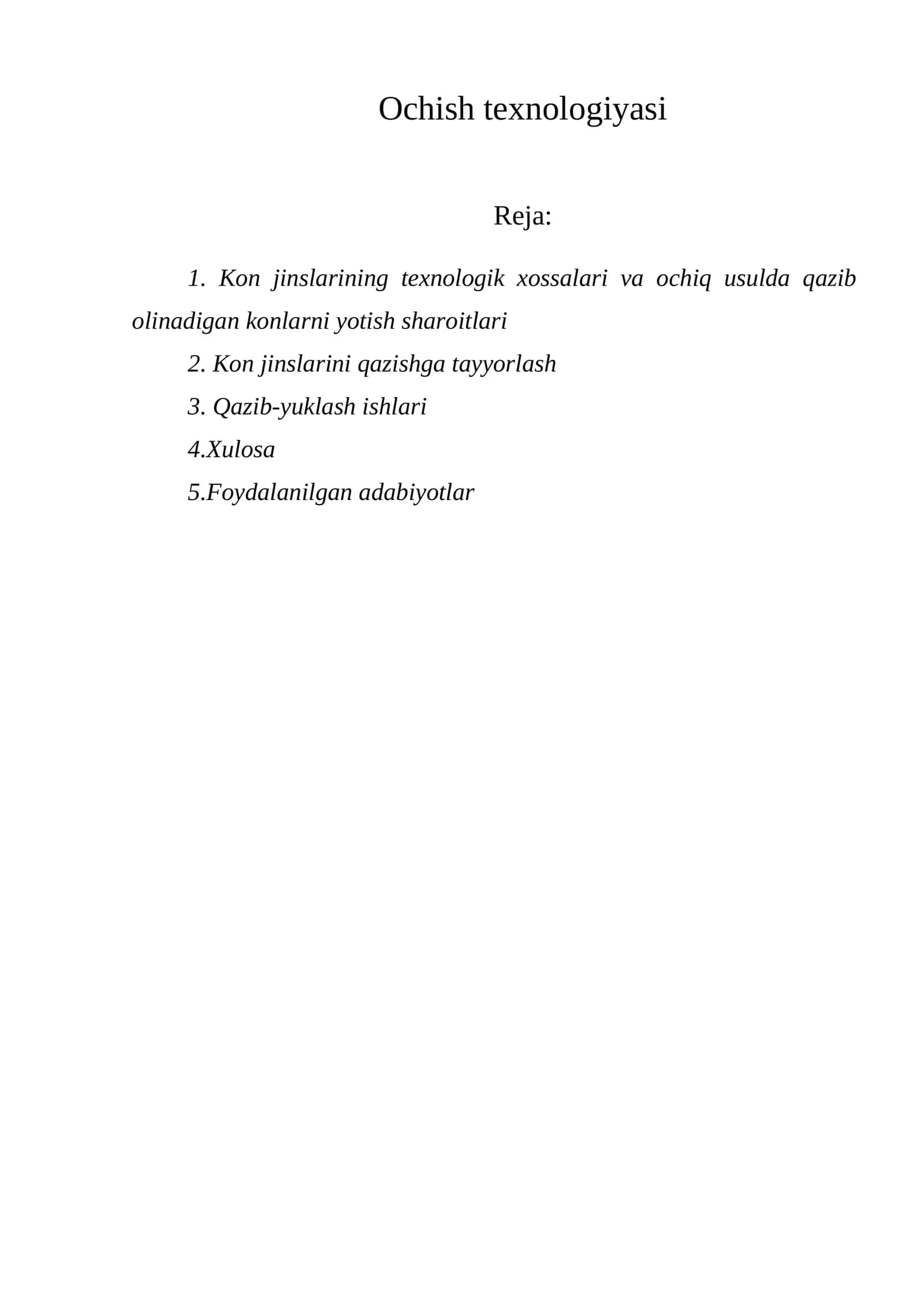 Ochish texnologiyasi 1