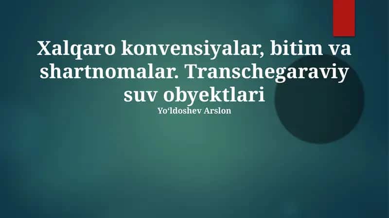 Transchegaraviy suv obyektlari 1