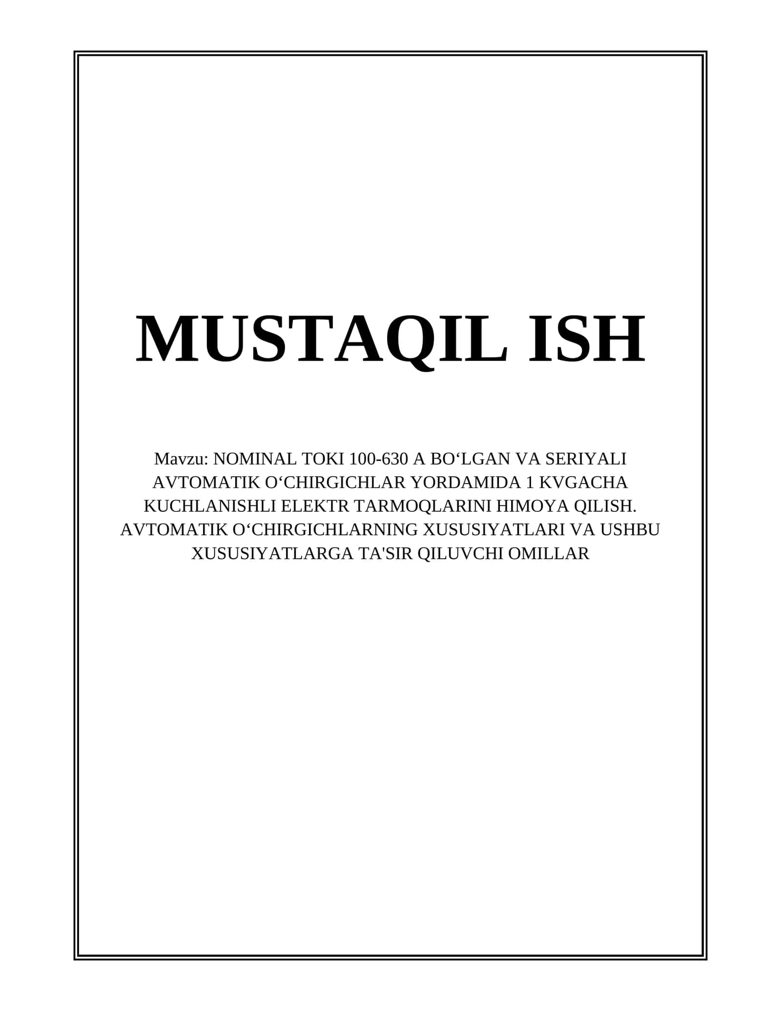 Seriyali avtomatik o‘chirgichlar 1