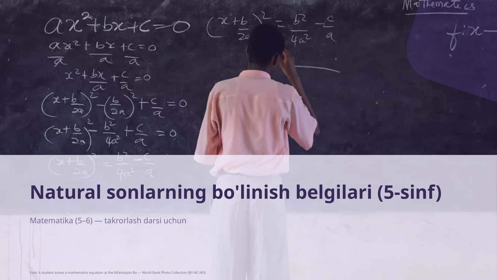 Natural sonlarning bo'linish belgilari (5-sinf) 1