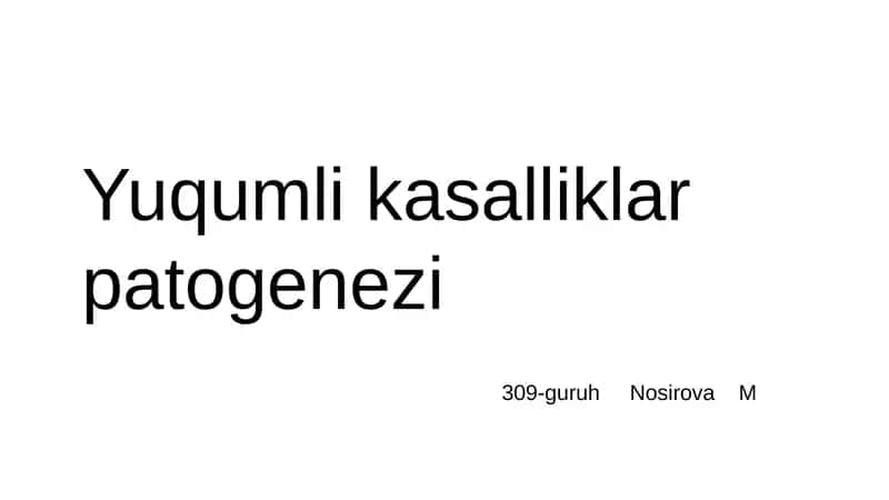 Yuqumli Kasalliklar Patogenezi 1
