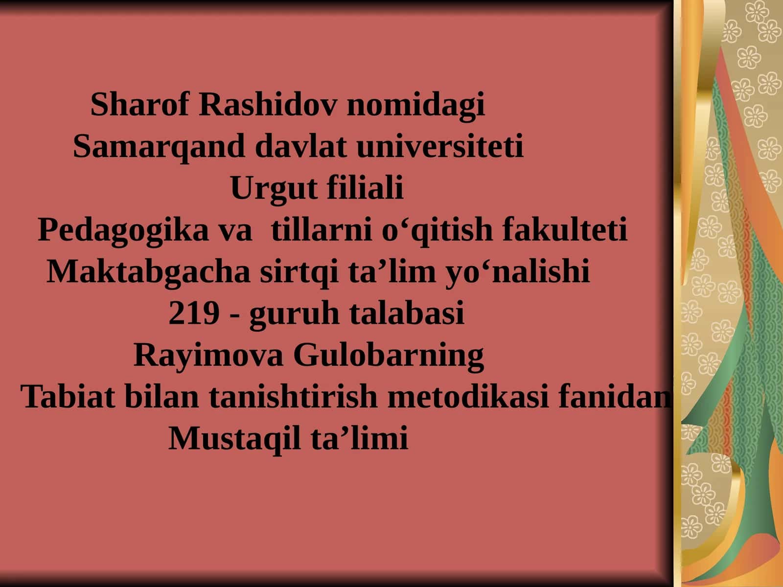Tabiat materiallaridan ko'rgazmalar tayyorlash 1