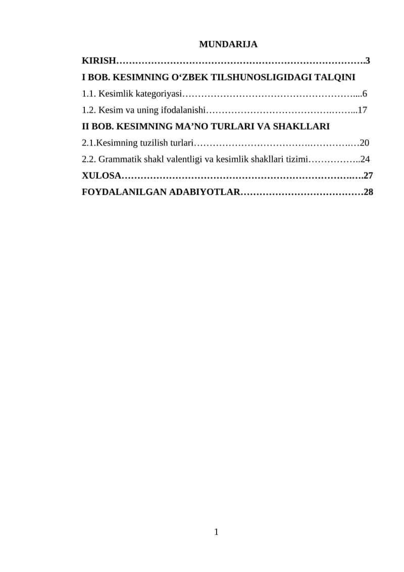 Kesim va uning ifodalanishi 1