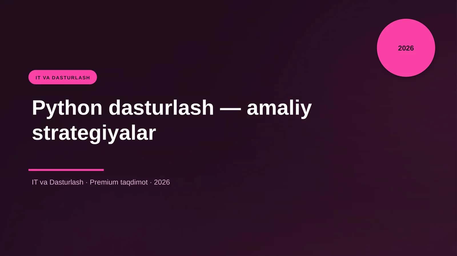 Python dasturlash — amaliy strategiyalar 1