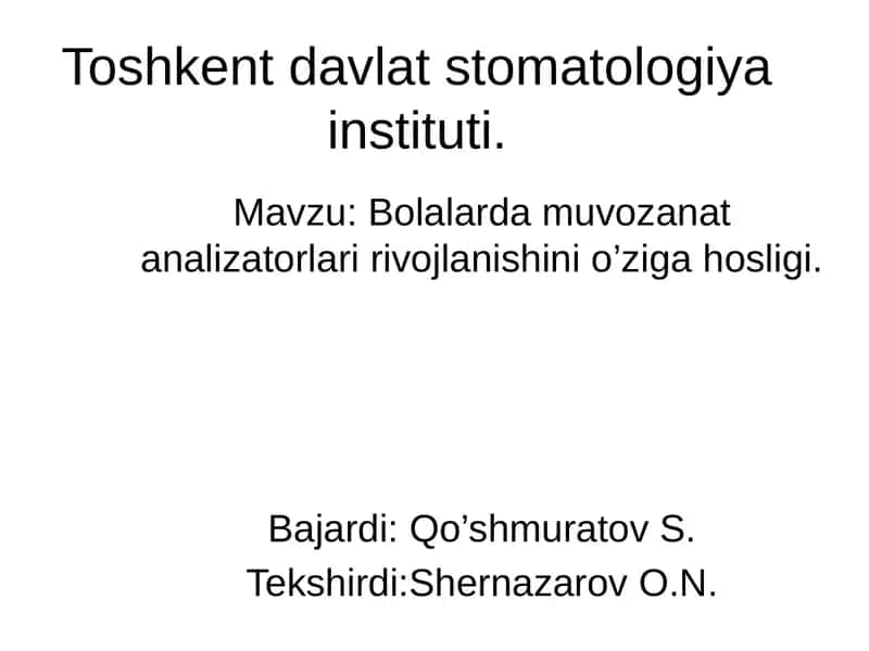 ANALIZATORLAR FUNKSIYALARINING UMUMIY QONUNIYATLARI 1