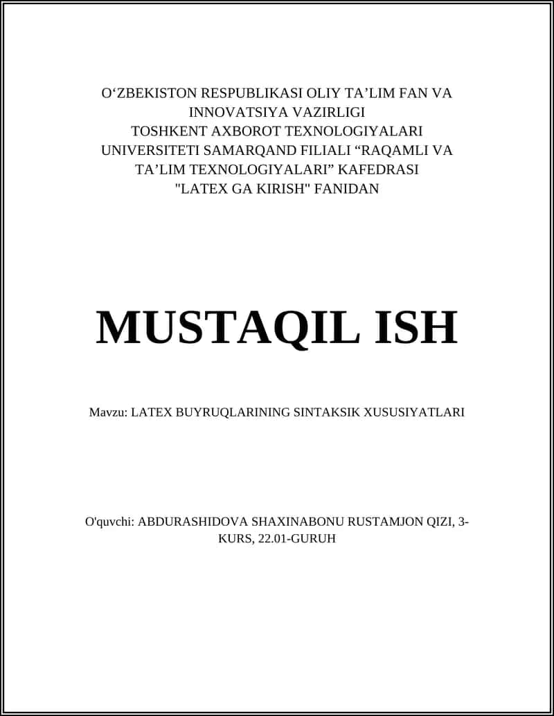 LATEX GA KIRISH 1