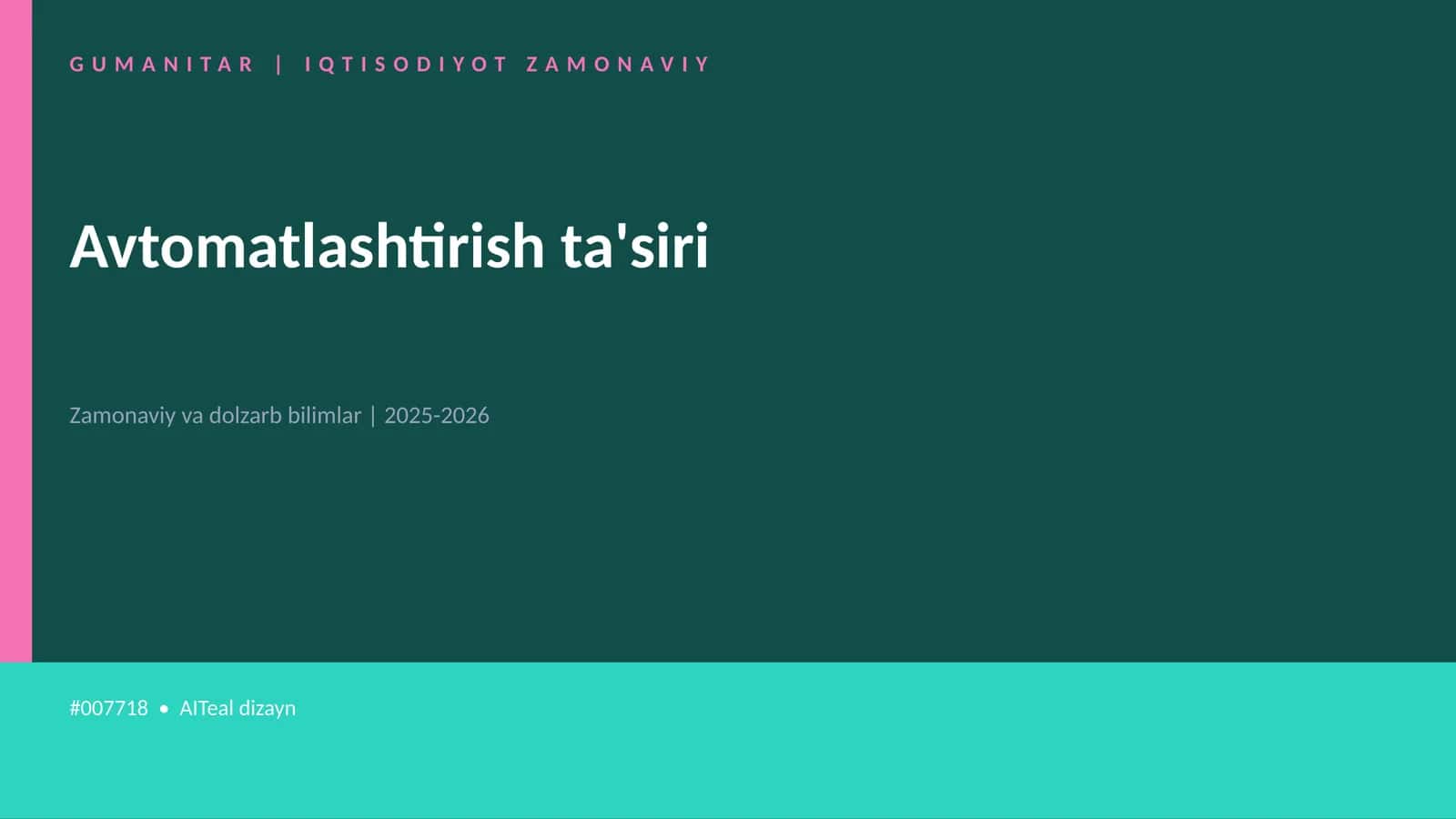 Avtomatlashtirish ta'siri 1