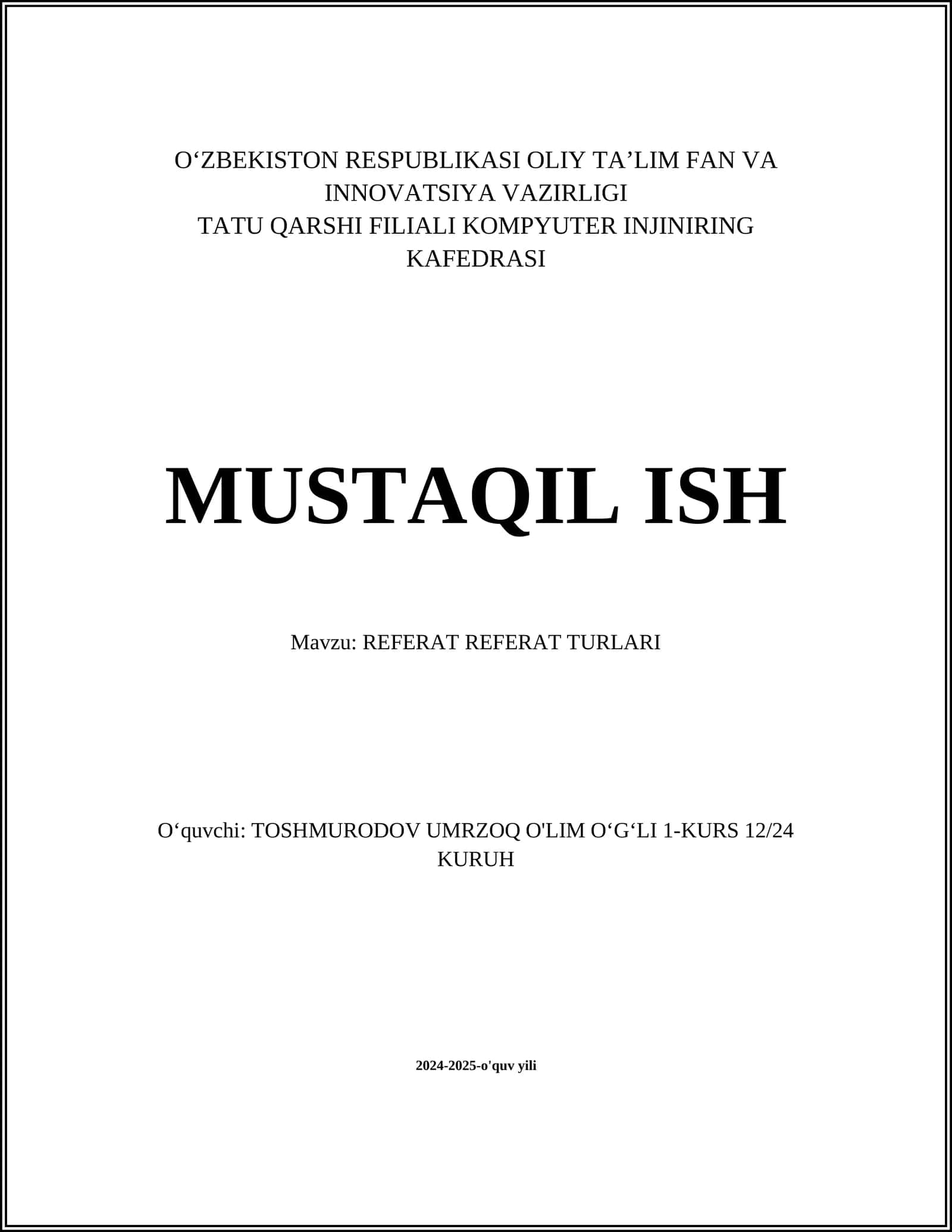 REFERAT REFERAT TURLARI 1