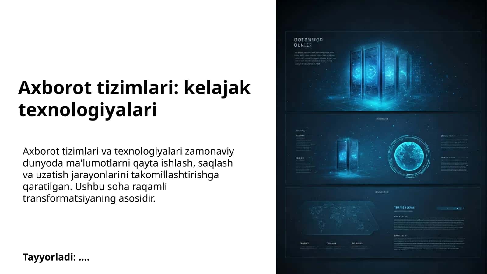 Axborot tizimlari va texnologiyalari 1