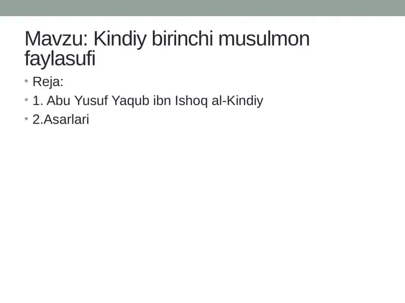 Kindiy birinchi musulmon faylasufi 1