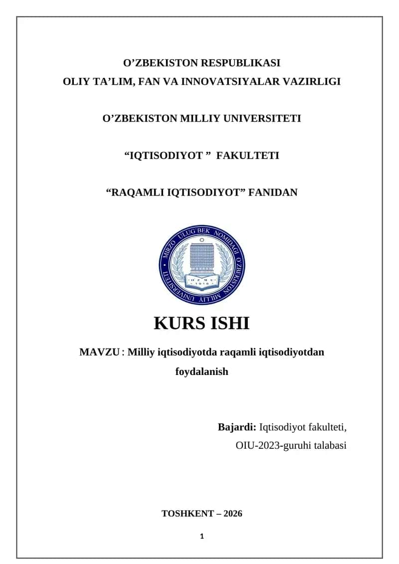 Milliy iqtisodiyotda raqamli iqtisodiyotdan foydalanish 1