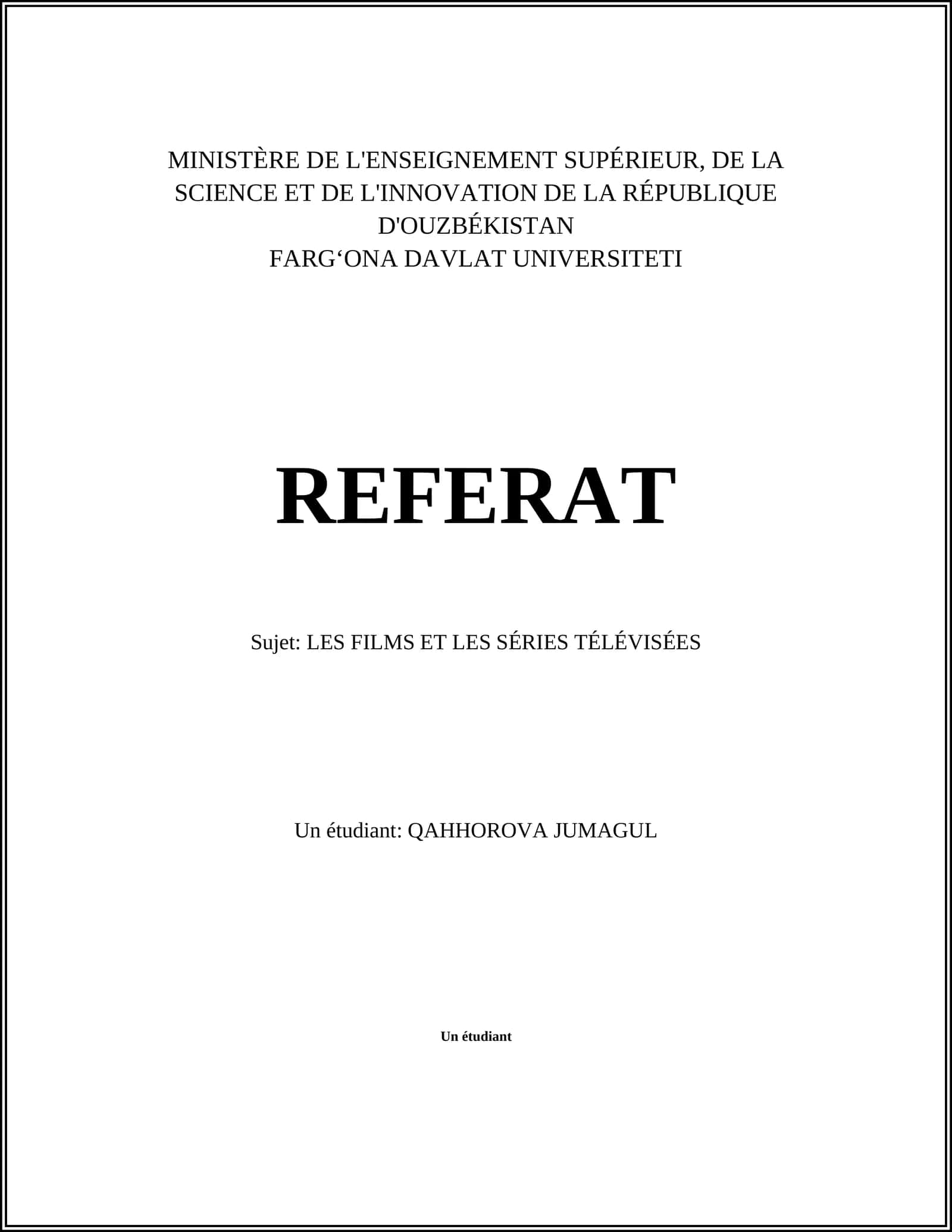 LES FILMS ET LES SÉRIES TÉLÉVISÉES 1