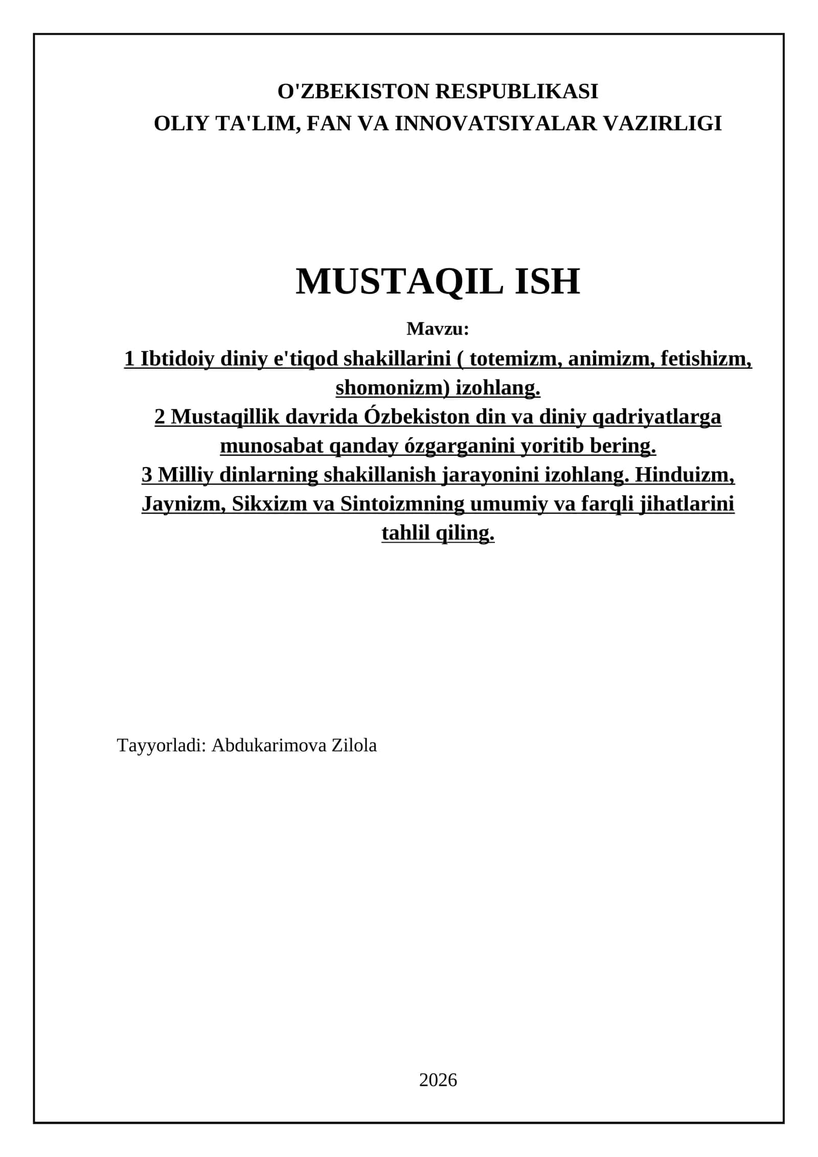 Ibtidoiy diniy e'tiqod shakllari: totemizm, animizm, fetishizm va shomonizm tavsifi 1