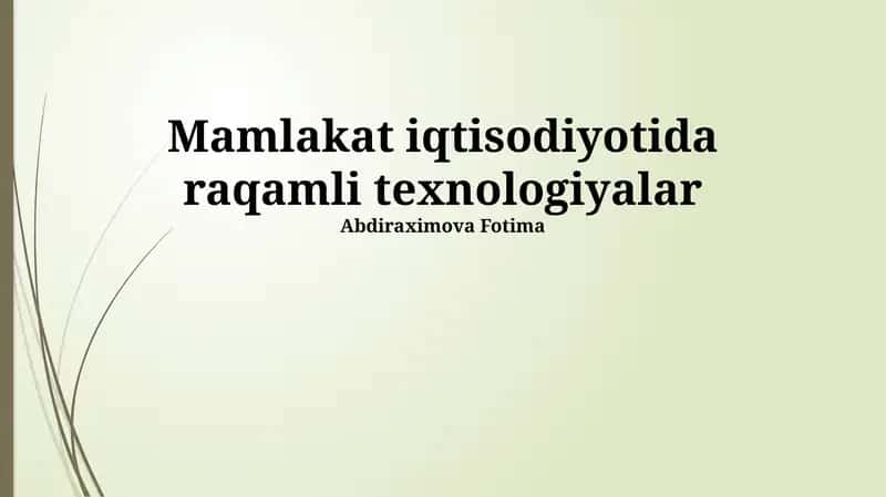 Raqamli Iqtisodiyot 1