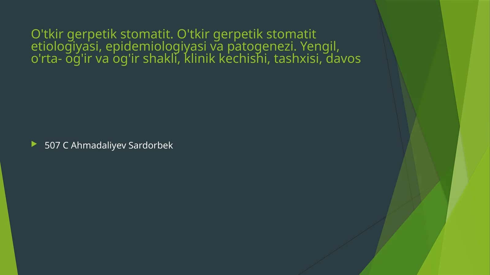 O'tkir gerpetik stomatit, 1
