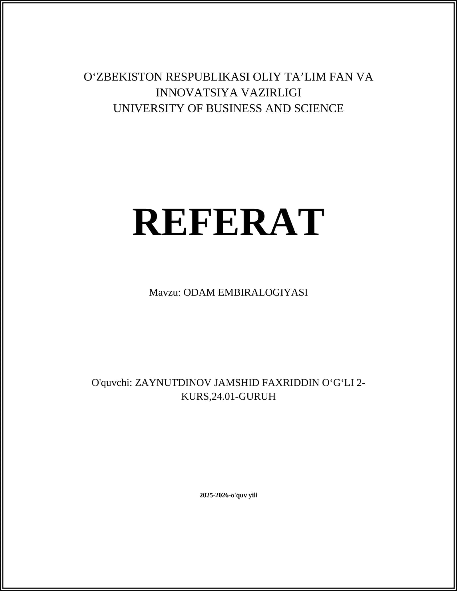 ODAM EMBIRALOGIYASI 1
