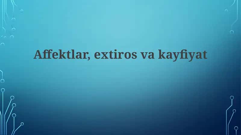 Affektlar,extirosvakayfiyat 1