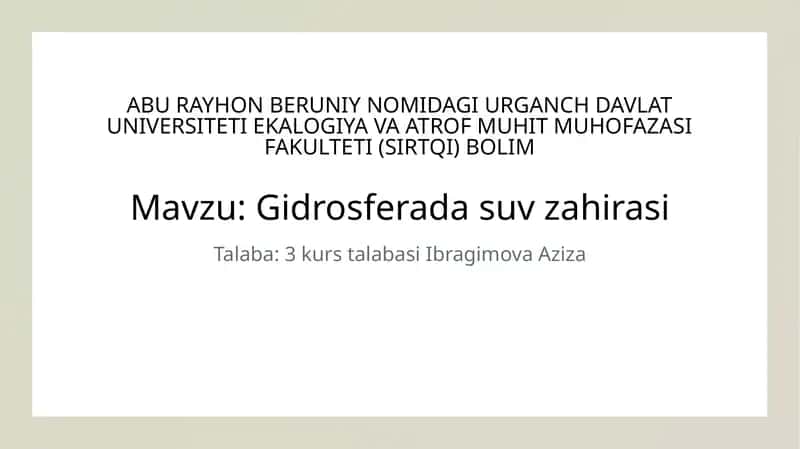 Gidrosferada suv zahirasi 1