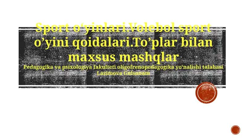 Toʼplar bilan maxsus mashqlar 1
