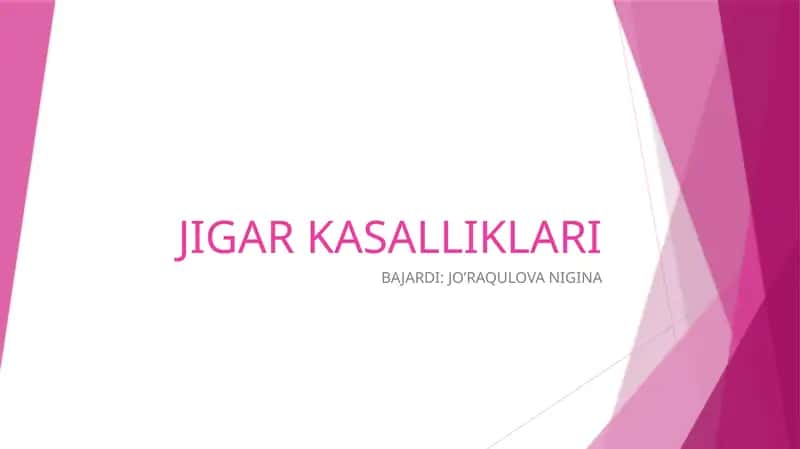 JIGAR KASALLIKLARI 1