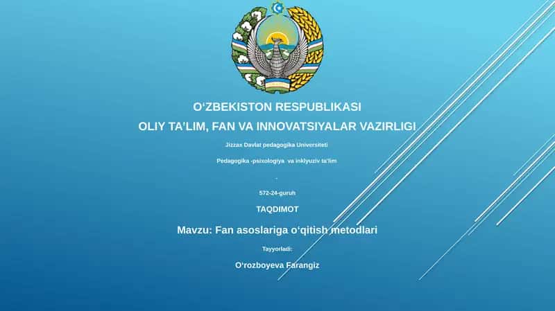 Fan asoslariga o‘qitish metodlari 1