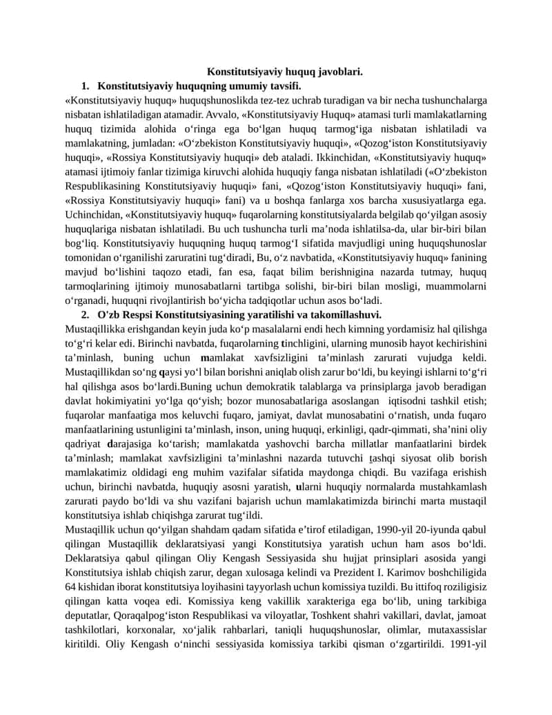 Konstitutsiyaviy huquq javoblari 1