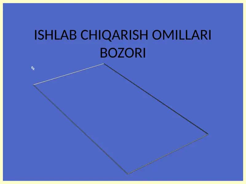 Ishlab chiqarish omillari bozori 1