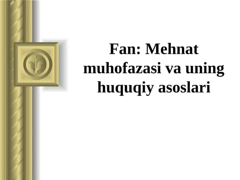 Mehnat muhofazasi kursi 1
